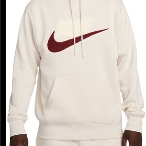 Nike Off-White fleece  Hoodie with Maroon Swoosh size small men